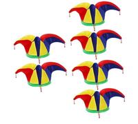 COLLBATH 6 Pièces chapeau de clown triangle chapeau sombrero adulte chapeau de parade chapeau clown deguisement clown chapeau de bouffon du mardi gras chapeau de costume de clown Chiffon