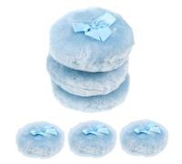 COLLBATH 6 Pièces Houpette à Poudre pour Applicateur de Poudre Peluche Douce Disque de Maquillage avec Noeud Compact
