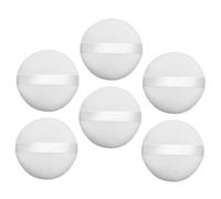 COLLBATH 6 pièces Houpette Poudre Douce et Souple pour Maquillage Visage Rond Lavable Application Uniforme et Protection Peau Sensible 6pcs 10CM