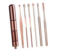 COLLBATH 6 pièces Kit Nettoyage Oreilles Adulte Acier Inoxydable Cuillères Torsadées Extracteur Cérumen Non Glissant avec Boîte de Rangement