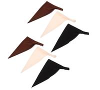 COLLBATH 6 Pièces Lot de 6 Bandeaux Foulards Élastiques Bohème Unis en Coton Léger, Taille Grosse, Antidérapants, Couleurs Beige, Noir et Marron Foncé, pour Sport, Voyage et Usage Quotidien