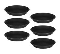 COLLBATH 6 Pièces Lot de 6 Plateaux pour Plantes en Plastique Noir, Base de Pot de Fleurs Ronde 15 CM Intérieur 19 CM Extérieur, Soucoupes pour Jardinières et Balcon, Bac à Eau pour Plantes