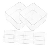 COLLBATH 6 pièces Lot de Boîtes de Rangement Transparentes pour Bureau Organisateurs Compacts pour Cosmétiques Articles de Bureau et Snacks Rangement Clair et Pratique