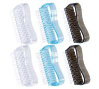 COLLBATH 6 pièces Lot de Brosses à Ongles Transparentes PP Brosse de Nettoyage pour Ongles et Confortable Assortiment Blanc Bleu Noir pour Manucure et Nail Art