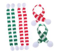 COLLBATH 6 Pièces Lot de Écharpes Miniatures de Noël pour Décoration de Bouteilles de Vin Accessoires DIY Festifs Tricot Rouge et Vert pour Ambiance Chaleureuse de Fête