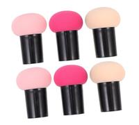 COLLBATH 6 pièces Lot de Éponges Maquillage Champignon Multifonctions Houppettes Double Usage Sec et Humide Fond de Teint Précis et Yeux Peau Rose et Outils de Beauté