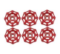 COLLBATH 6 pièces Lot de Poignées Rouges Fonte pour Vanne à Main Volant pour Robinet Eau Accessoires de Plomberie Durables et Résistants