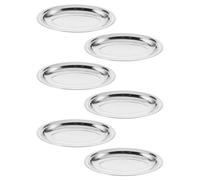 COLLBATH 6 Pièces Plateau de Service Acier Inoxydable de Plat Oval pour Poisson Sushi et Apéritifs Élégant et Aux Rayures pour Buffets et