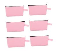 COLLBATH 6 Pièces Trousse de Toilettes Toile Rose Pochette Multifonction avec Capacité Organisateur de Voyage et Maquillage Personnalisable pour Artistes et Étudiants