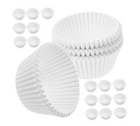 COLLBATH 600 Pièces Lot de Caissettes à Cupcakes Papier Blanc Résistant Chaleur Moules à Muffins Antiadhésifs pour Pâtisserie pour Anniversaires et Mariages