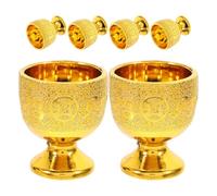 COLLBATH 6pcs Coupe D'offrande Décorative en Plastique Pp Or 30ml, Petite Coupe Bouddhiste Compacte et Anti-âge pour Culte et Présent Religieux