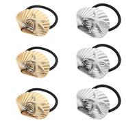COLLBATH 6pièces Élastiques à Cheveux Métalliques avec Pendentifs et Étoile de Mer Attaches Cheveu Confortables pour Queue de Cheval pour Coiffures Féminines