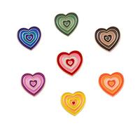 COLLBATH 7 pièces Badge Cœur Broche Romantique Colorée Dégradé Arc Ciel Corsage Élégant pour Vêtements et Accessoires Femme Décoration Festive