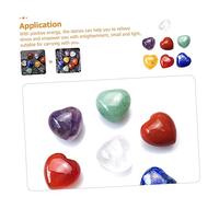 COLLBATH 7 pièces Chakra Forme de Cœur Couleurs de Cristaux de Compact Apaisantes pour Yoga et Relaxation Cadeau Portable pour Gestion Du Stress