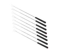 COLLBATH 8 pièces Brochettes Barbecue Extensibles Inox avec Rotation Manuelle pour Hot Dogs et Marshmallows Manches Colorés Confortables Outils Polyvalents pour Feu de Camp et Grillades