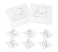 COLLBATH 8 Pièces Crochets Adhésifs Transparents Ronds pour Supports Muraux sans Perçage pour Bouteilles de Spray Organiseur Salle de Bain Polyvalent pour Shampooing et Gel