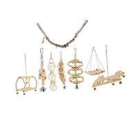 COLLBATH 8 Pièces Oiseau Jouets Perroquet en quête de Nourriture Animal de Compagnie Rat à mâcher Oiseau balançoire pour Animaux de Compagnie Morsure de Perroquet en Bois