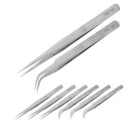 COLLBATH 8 Pièces Pincettes Précision Antistatiques Acier Inoxydable Épais pour Réparation Électronique Outils Tweezers pour Micro-soudure Téléphone