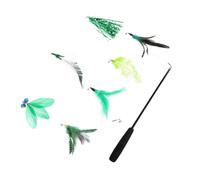 COLLBATH 8pièces Jouet Chat Plume Interactif Taquinerie pour Chaton Jouets pour Chat Fournitures Stimule Instinct De Chasse