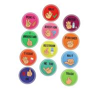 COLLBATH Affiche de Signaux Manuels Colorée pour Classe Posters de Communication Non pour École Maternelle et Décoration Affichage de Bulletin avec Indications Visuelles et Signaux de Siège