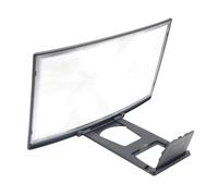 COLLBATH Amplificateur D'écran Incurvé 12 Pouces pour Téléphone Portable, Loupe D'écran 3D en Abs Acrylique, Support Léger Et Compact, Adapté Aux Personnes Âgées, Couleur Noire