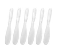COLLBATH Applicateur de Masque Visage 6 Pcs en Plastique Transparent - Spatule Réutilisable Cuillère et Pinceau Flexible pour Soins du Visage pour Masques à L’Argile Crèmes et Lotions