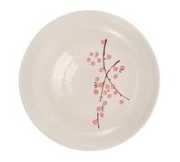 COLLBATH Assiette Ronde Fleur de Prunier Technique de Couleur sous Glaçure Grosse Capacité Design Vintage en Céramique pour Repas en Camping ou Maison