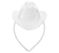 COLLBATH Bandeau Chapeau de Cowboy Blanc 135 CM en Polyester Léger pour Femmes - Accessoire Coiffure Western pour Fêtes Carnaval et Danse Country - Bandeau Déguisement Cowgirl Thème