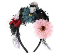 COLLBATH Bandeau Fleuri Tête de Mort Coiffure Halloween pour Adultes et Garçon Fille Guirlande de Fleurs