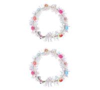 COLLBATH Bandeau Lumineux LED de Guirlande de Fleurs 2pcs, Léger et Confortable, Accessoire Cheveux pour Festival et Photos Couleur Aléatoire