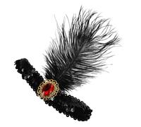 COLLBATH Bandeau Plume Coiffe Charleston Accessoires de Carnaval Paillettes Cheveux Femme Soirée Thématique