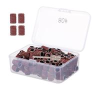 COLLBATH Bandes de Ponçage pour Ongles 100 Pièces Grain 80 Tambours Abrasifs pour Ponceuse Électrique Manucure et Pédicure Usage Professionnel Boîte de Rangement
