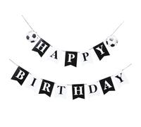 COLLBATH Bannière Anniversaire Football Thème Soccer Papier et Plastique Guirlande Fanion Colorée pour Fête Garçons Décoration Rapide et Vibrante pour Anniversaires