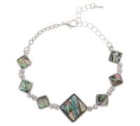 COLLBATH bijoux côtiers Bracelet de coquille d'ormeau bracelet crsytal colorée