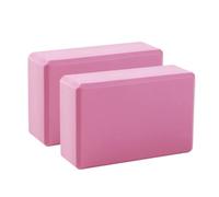 COLLBATH Blocs de Yoga en EVA Haute Densité, 2PCS Antidérapants avec Bords Biseautés, Rose, pour Pilates et Exercices de Flexibilité Femmes à Domicile