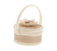 COLLBATH Boîte À Alliances Toile De Jute Pour Mariage Porte-alliances Rustique Boîte Élégante Pour Cérémonie De Mariage Panier Fleuri Pour Filles