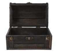 COLLBATH Boîte à Bijoux Bois Antique Style Coffre Au Trésor Pirate Petit Organisateur Rétro pour Bijoux Décor Halloween et Rangement Précieux