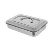 COLLBATH Boîte à Couvercle Carré En Acier Inoxydable 24x16,5x5 Cm, Plateau à Instruments Pour Soins Médicaux Et Manucure, Finition Polie Et Solide