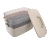 COLLBATH Boîte à Pharmacie Transparente à Trois Compartiments, Mallette Portable à Trois Niveaux avec Poignée, Étanche à L'Humidité, pour Rangement Domestique et d'urgence en Voiture,