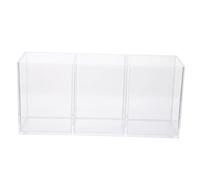 COLLBATH Boîte de Rangement Organiseur Transparent à 3 Compartiments en Acrylique pour Pinceaux de Maquillage et Papeterie pour Bureau Élève et Maison