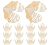 COLLBATH Boîte D'emballage de Chocolat Ajourée 50 Pièces en Papier Doré Réfléchissant, Porte-bonbons Décoratif pour Mariage et Fête, Compatible Truffes et Confiseries, Emballage Présent