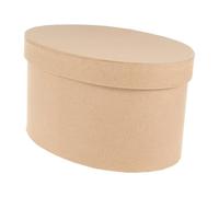 COLLBATH Boîte Ovale en Papier Kraft 15X10X75 CM avec Couvercle Emballage Présent DIY pour Biscuits Macarons et Chocolats Boîte d'Emballage Écologique et Résistante pour Pâtisserie et