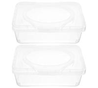 COLLBATH Boite pour Lingettes Humides 2 Pièces en PP, Boîte à Mouchoirs Portable avec Couvercle Anti-poussière, pour Table de Salle à Manger
