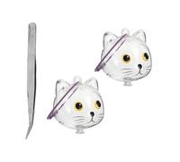COLLBATH Boîte Transparente pour Poils D’Animaux 3 Pièces - Porte-Clés Commémoratif Capsule Souvenir en Plastique Jaune Rangement Hygiénique pour Poils de Chat et Chien Accessoire de