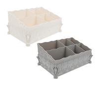 COLLBATH Boîtes de Rangement pour Outils à Ongles Compartiments Humanisés Lot de 2 et Stables en ABS Style Vintage Multifonctionnelles pour Coiffeuse ou Salon