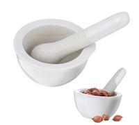 COLLBATH Bol à Broyer En Porcelaine 60 Mm Blanc, Pilon Cuisine 2 Pièces, Ustensile De Broyage Pour Épices, Herbes Et Remède, Usage Culinaire Et Laboratoire