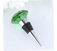 COLLBATH Bouchon Bouteille Vin Cristal Diamant Vert Scellant Métal avec Joint Silicone Conserve Fraîcheur Vin Rouge pour Fête et Banquet