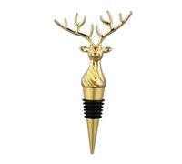 COLLBATH Bouchon de Bouteille Alliage Tête de Cerf Bouchon de Vin Créatif Étanche et Décoratif pour Conservation Vin pour Noël et Bar à