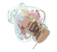 COLLBATH Bouteilles à Souhaits Verre Miniature Décoratives Forme De Cœur Avec Couvercle Pour Messages Amitié Et Anniversaire