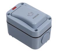 COLLBATH Bouton-poussoir Étanche pour Portail Extérieur en Abs avec Fonction Témoin Lumineux, Forme Rectangulaire, pour Cour et Chantiers de Construction